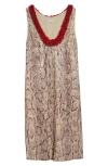 Dries Van Noten Debis Snakeskin Print Sequin Dress In Lilac