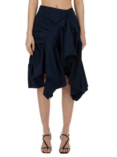 Dries Van Noten Deconstructed Skirt In Blue
