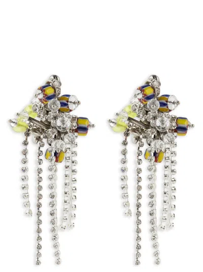 Dries Van Noten Decorated Stud Earrings In Transparent