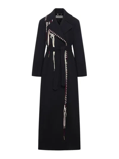 DRIES VAN NOTEN DECORATED WOOL COAT