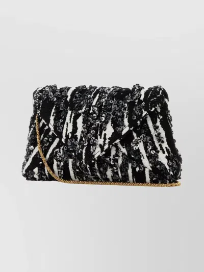 Dries Van Noten Decorative Fabric Clutch Featuring Chain Strap
