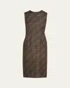 Dries Van Noten Delavina Diagonal Striped Sleeveless Sheath Dress In Brown