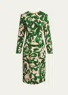 Dries Van Noten Printed Midi Dress In Green