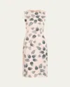 Dries Van Noten Delavina Printed Sheath Midi Dress In Pink