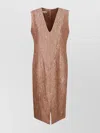 Dries Van Noten Pleated Viscose And Cotton Blend Midi Dress