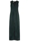 Dries Van Noten Delina Floral-jacquard Cotton-blend Gown In Green Dark