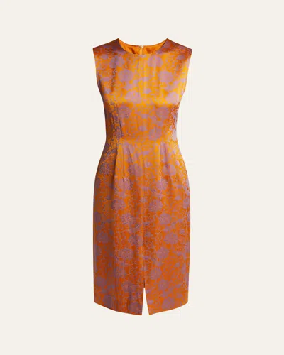 DRIES VAN NOTEN DELINA FLORAL JACQUARD MIDI DRESS