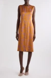 Dries Van Noten Floral-print Midi Dress In Mandarin
