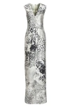 Dries Van Noten Delina Leopard Orchid Print Crushed Satin Dress In Black