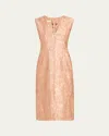 Dries Van Noten Delina Sleeveless Crinkle Jacquard Dress