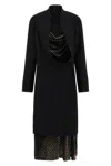 Dries Van Noten Delsey Dress Draped Neckline Long Sleeves In Multi