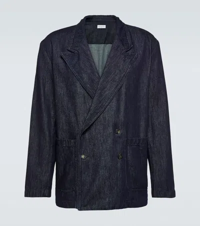 Dries Van Noten Denim Blazer In 507 Indigo