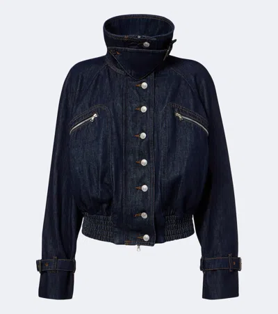 Dries Van Noten Denim Blouson Jacket In Blue