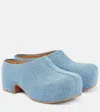 Dries Van Noten Denim Clogs In Blue