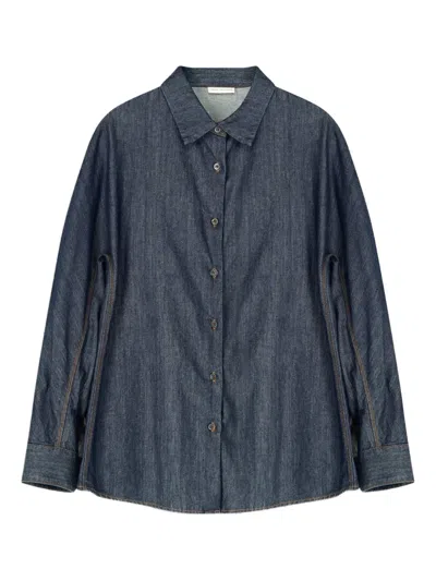 Dries Van Noten Denim Cocoon Shirt In Blue