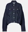 Dries Van Noten Puffball-hem Denim Jacket In Blue