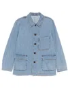 Dries Van Noten Denim Jacket With Chest Pocket And Flap Pockets In Blue
