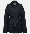 Dries Van Noten Indigo Belted Denim Jacket In Blue