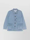 Dries Van Noten Denim Jacket With Chest Pocket And Flap Pockets In Blue