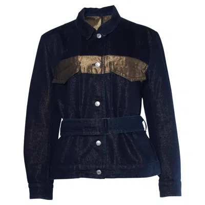 Pre-owned Dries Van Noten , Denim Lurex Jacket In Black