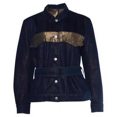 Pre-owned Dries Van Noten , Denim Lurex Jacket In Black