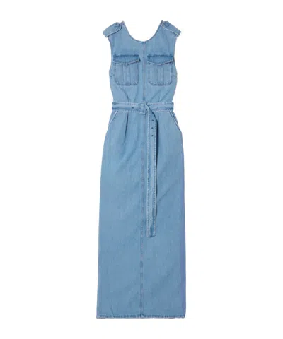 Dries Van Noten Denim Maxi Dress In Blue