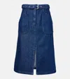 Dries Van Noten Denim Midi Skirt In Blue