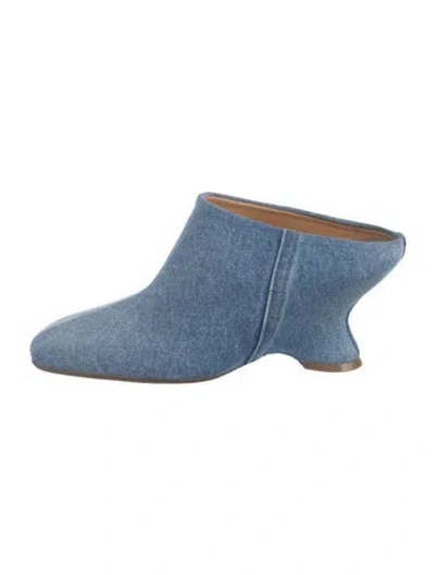 Pre-owned Dries Van Noten Denim Mules In Blue