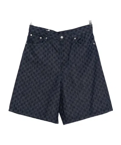 Dries Van Noten Denim Shorts With Belt Loops In Black