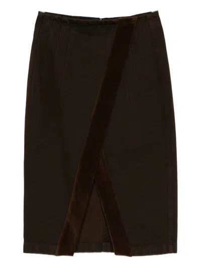 Dries Van Noten Denim Skirt In Black