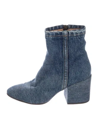 Pre-owned Dries Van Noten Denim Sock Boots In Blue