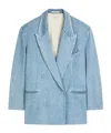 Dries Van Noten Double-breasted Denim Blazer In Blue