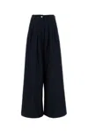 Dries Van Noten Dark Blue Denim Pamplona Wide-leg Jeans In Blue