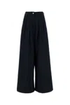 Dries Van Noten Dark Blue Denim Pamplona Wide-leg Jeans In Black