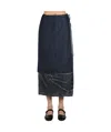 Dries Van Noten Womens Indigo Contrast-lining High-waist Denim-blend Midi Skirt In Indigo