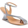 Dries Van Noten Dented Wedge Ankle Strap Sandal In Gray