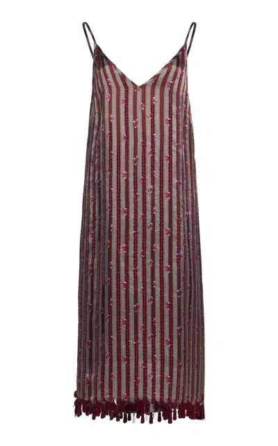 Dries Van Noten Denya Embellished Slip Dress In Brown