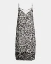 Dries Van Noten Denya Embellished Dotted Squiggle Print Slipdress In Black
