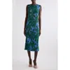 Dries Van Noten Sequin Round Neck Sleeveless Dress In Malachite