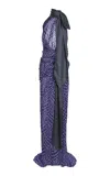 Dries Van Noten Devira Printed Silk-georgette Gown In Purple