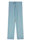 Dries Van Noten Devoré Elasticated Trousers In Blue