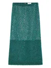 Dries Van Noten Devoré Spot-pattern Skirt In Green