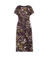 Dries Van Noten Dezos Floral Pattern Mid-length Dress In Black