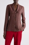 Dries Van Noten Diagonal Stripe Tailored Button-up Shirt In Brown