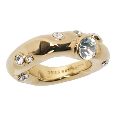 Dries Van Noten Diamante All Round Ring In Gold