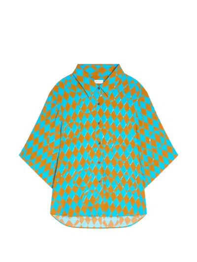 Dries Van Noten Diamond-print Shirt In Green