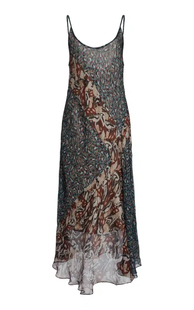 Dries Van Noten Dibelle Silk Midi Dress In Multi