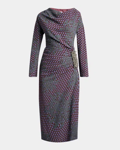 Dries Van Noten Didi Embellished Ruched Long-sleeve Dress
