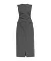 Dries Van Noten Gray Tailored Midi Dress In Black