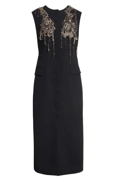Dries Van Noten Dilby Embellished Button Front Dress